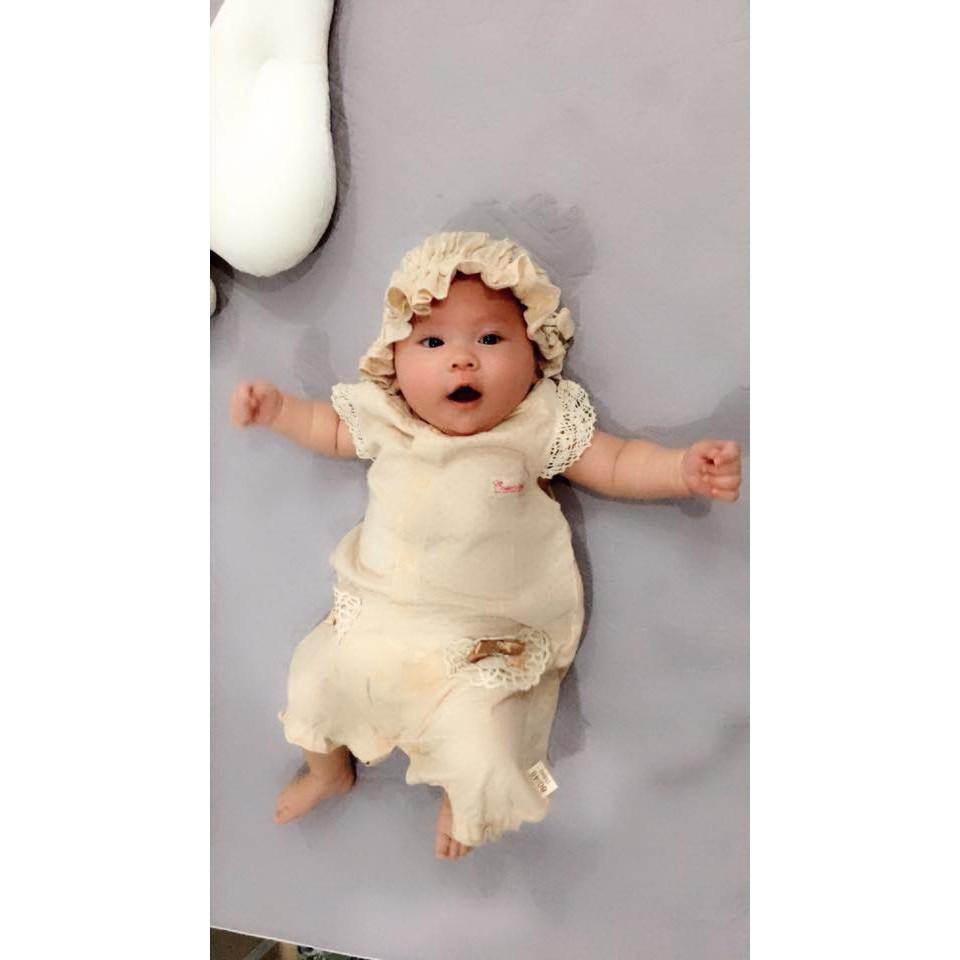 Body đùi bé gái 100% organic cotton hữu cơ tự nhiên không tẩy nhuộm hóa chất an toàn cho bé sơ sinh