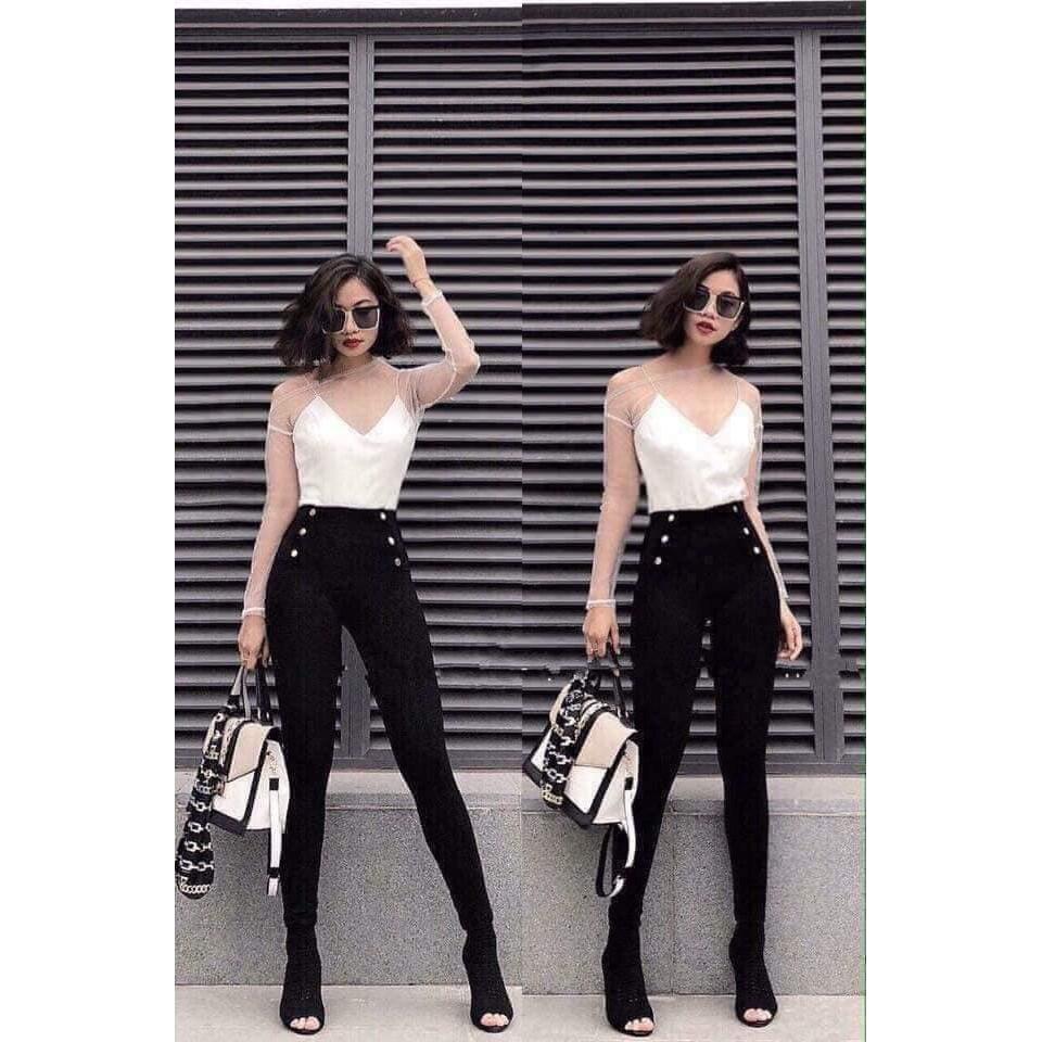 QUẦN LEGGING 6 KHUY COTTON CẠP CAO SIÊU TÔN DÁNG L121