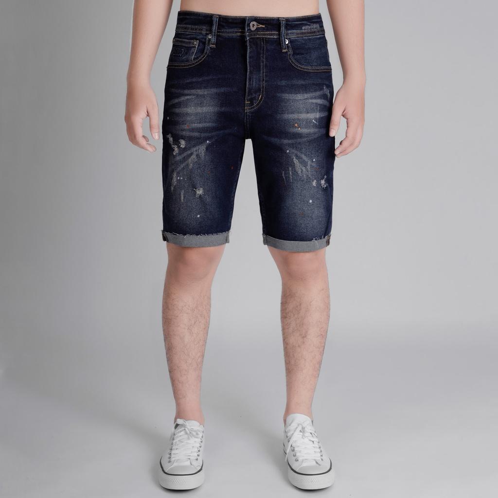 Quần short jean nam xanh denim MRC S281 chất cotton cao cấp, form ôm vừa vặn, tôn dáng, trẻ trung - MENFIT