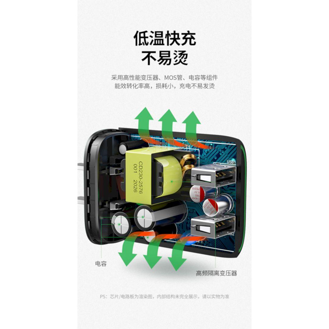 Ugreen UG80912cd230TK 15.5W 5V-2.4a màu đen Củ sạc nhanh 2 cổng usb - HÀNG CHÍNH HÃNG