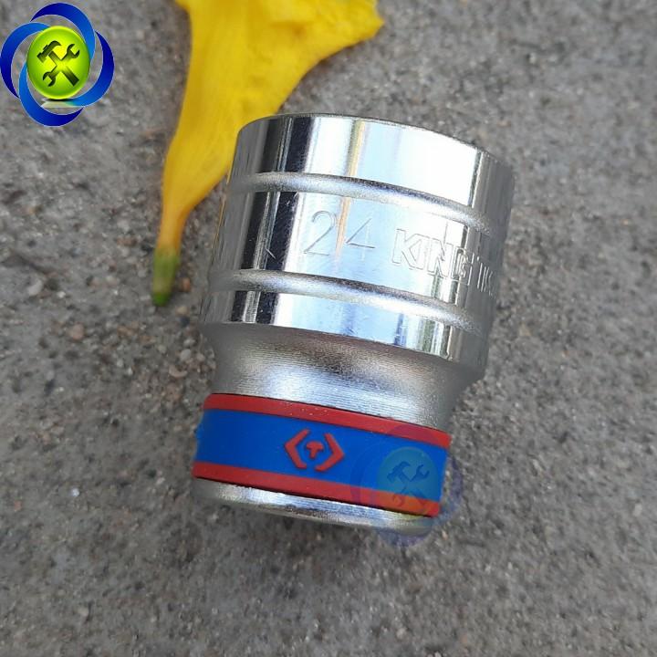 Tuýp trắng ngắn 24mm Kingtony 433524M 1/2 INCH - 6 CẠNH