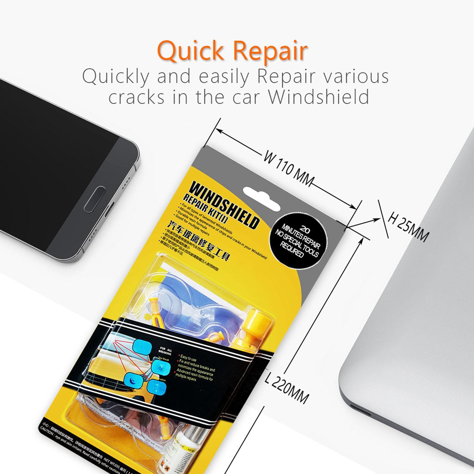 Automobile Windshield Repair Kit, Quickly and Effectively for Chips and Cracks , Advanced Resin Formula DIY Windscreen Chip Repair Tool