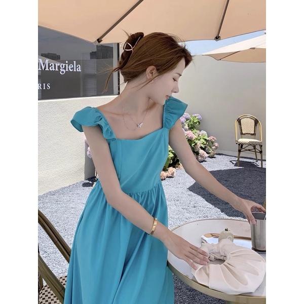 Váy Maxi Bèo Nhún Hở Lưng Nơ