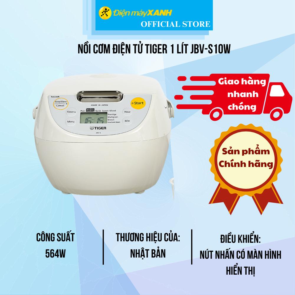 Nồi cơm điện tử Tiger 1 lít JBV-S10W - Hàng Chính Hãng