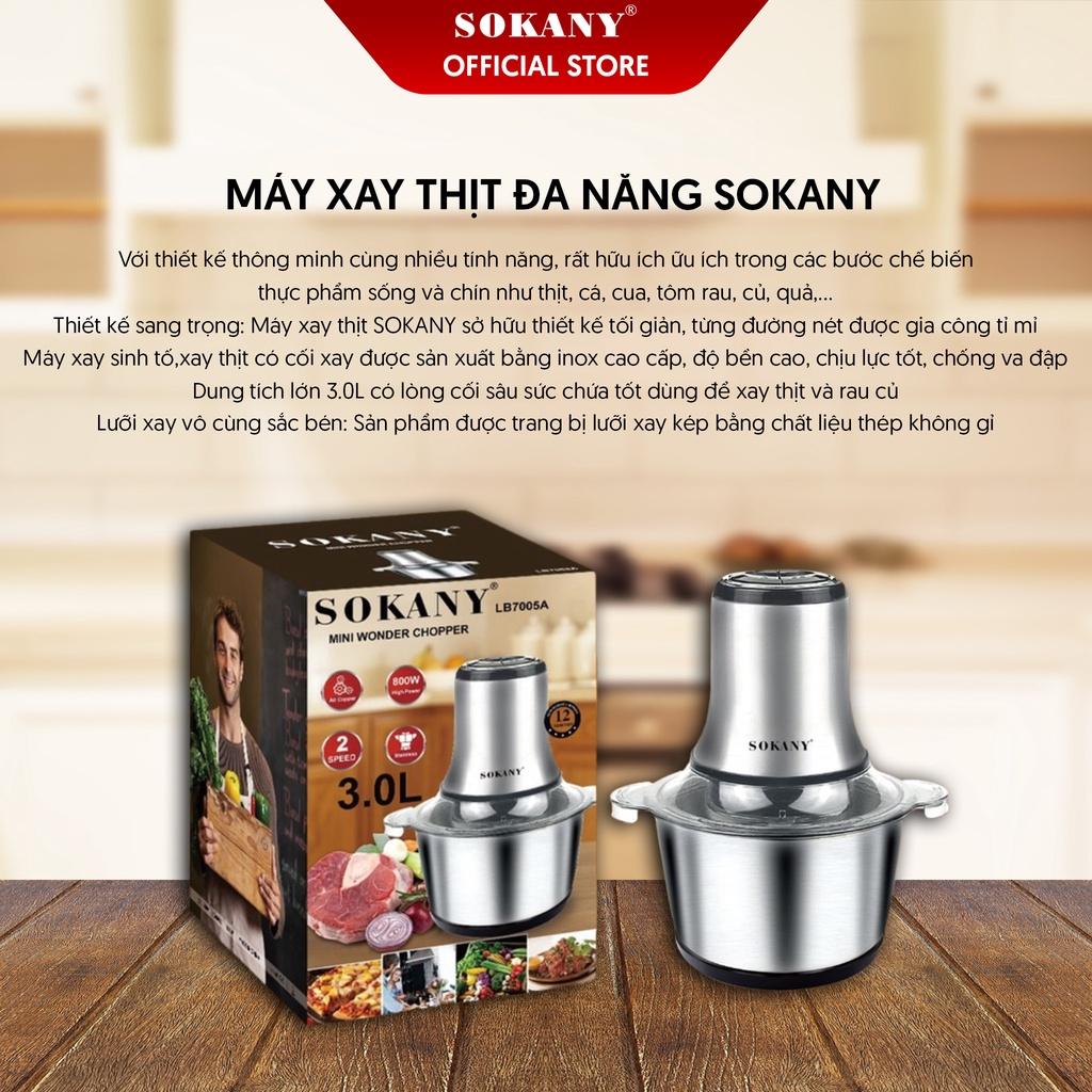 Máy Xay Thịt Đa NĂng SOKANY 7005A 3 Lít 800W Bảo Hành 12 Tháng - Hàng chính hãng