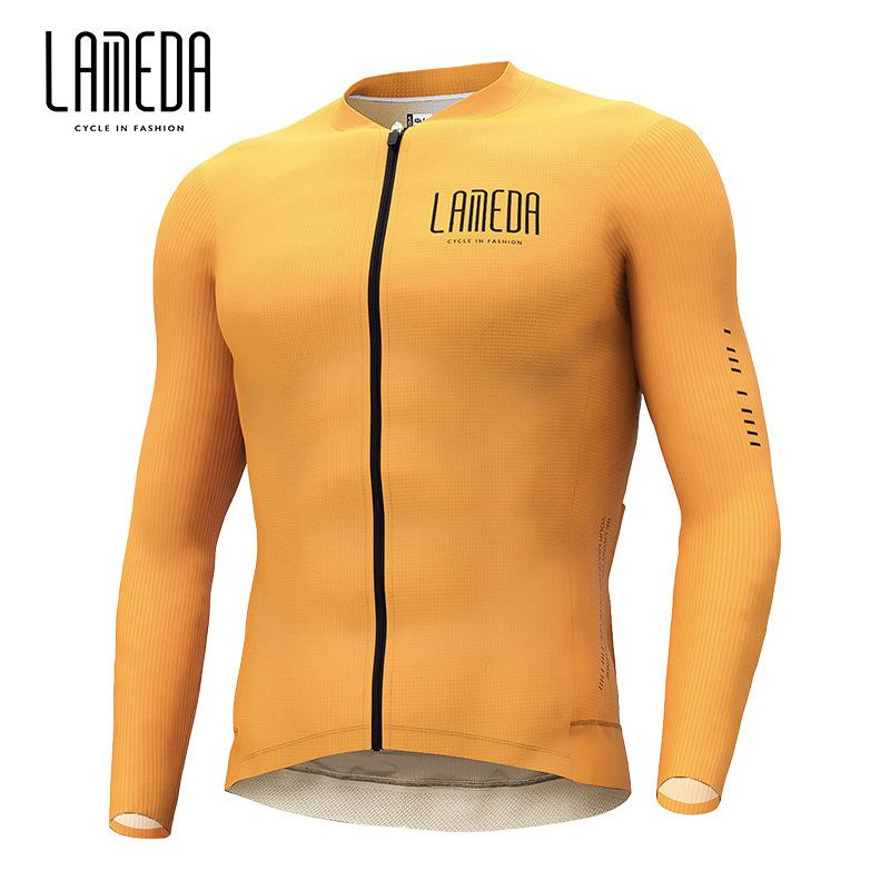 Lameda mùa hè đi xe đạp quần áo đi xe đạp thoáng khí dài tay hàng đầu nam gầy gò quần áo đi xe đạp nam Color: Shura Gold Size: L