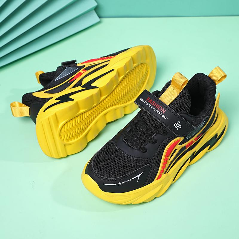 Giày trẻ em mùa hè giày thể thao trẻ em giày thể thao thời trang giày thể thao chân thở ngoài trời giày thể thao trẻ em Color: Mesh Black red Shoe Size: 31
