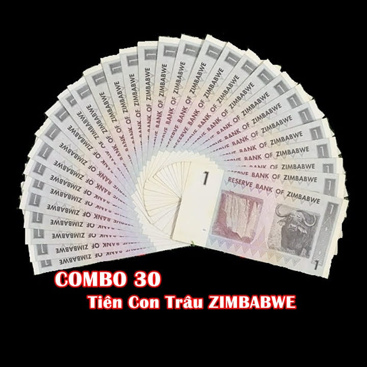 Combo 30 tờ lưu niệm hình con Trâu ở Zimbabwe, dùng để sưu tầm, làm quà lưu niệm, tiền lì xì mừng tuổi may mắn, ý nghĩa - SP005104