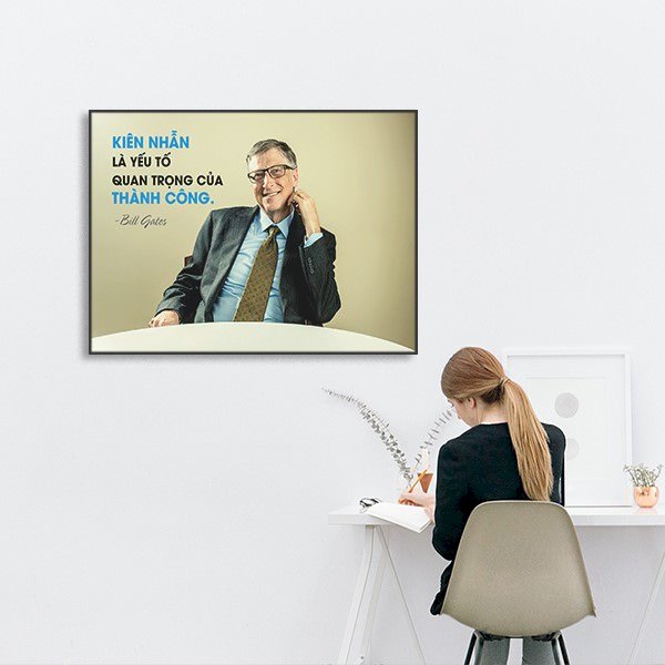 Tranh Trích Dẫn: "Kiên Nhẫn Là Yếu Tố  Quan Trọng Của Thành Công" - W332