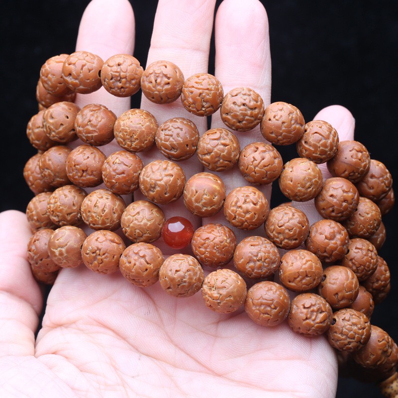 VÒNG CHUỖI 108 HẠT BỒ ĐỀ KIM CANG NEPAL TỰ NHIÊN MÀI NHẴN 12ly