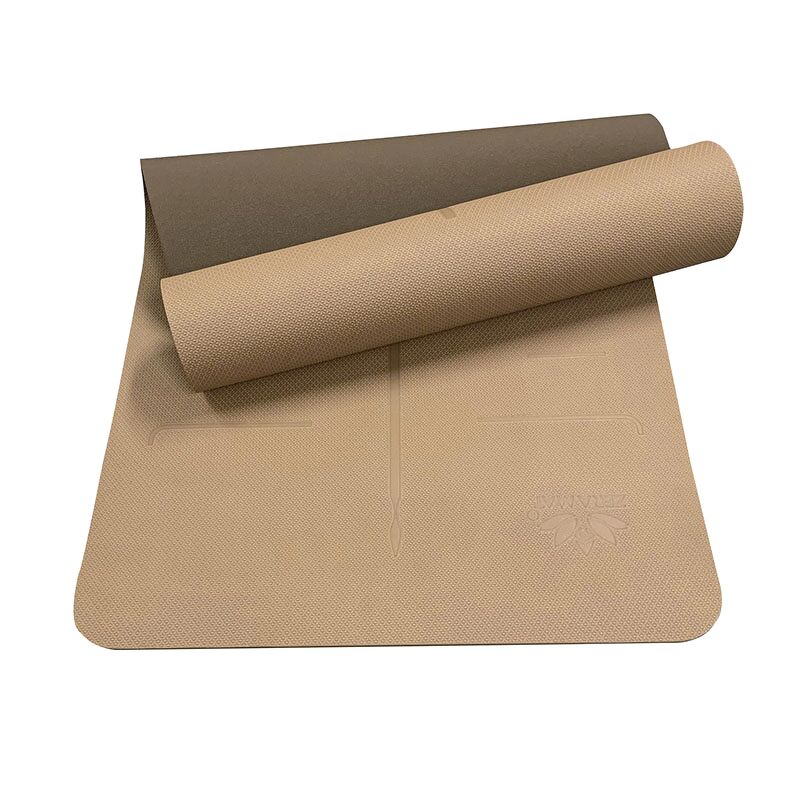 Thảm tập Yoga định tuyến Zera TPE 2 lớp 6mm - Nâu