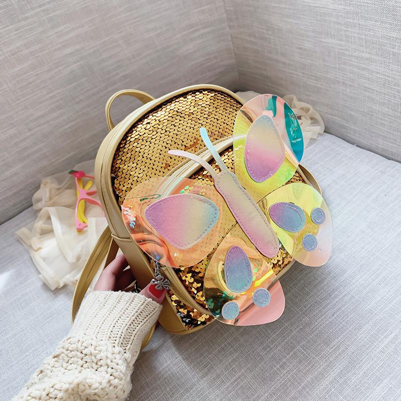 Hoạt Hình Trẻ Em Ba Lô Mẫu Giáo Schoolbag Bướm Đầm Da Trẻ Em Ba Lô Cho Bé Gái Học Túi Nhỏ Ốp Lưng