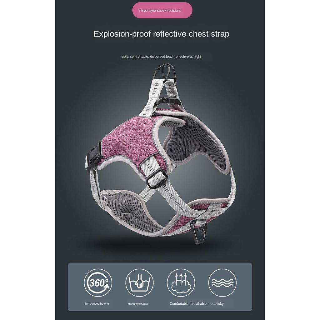 Adjustable Dog Harness Reflective Breathable No Pull Easy to Put on Medium and Large Dogs