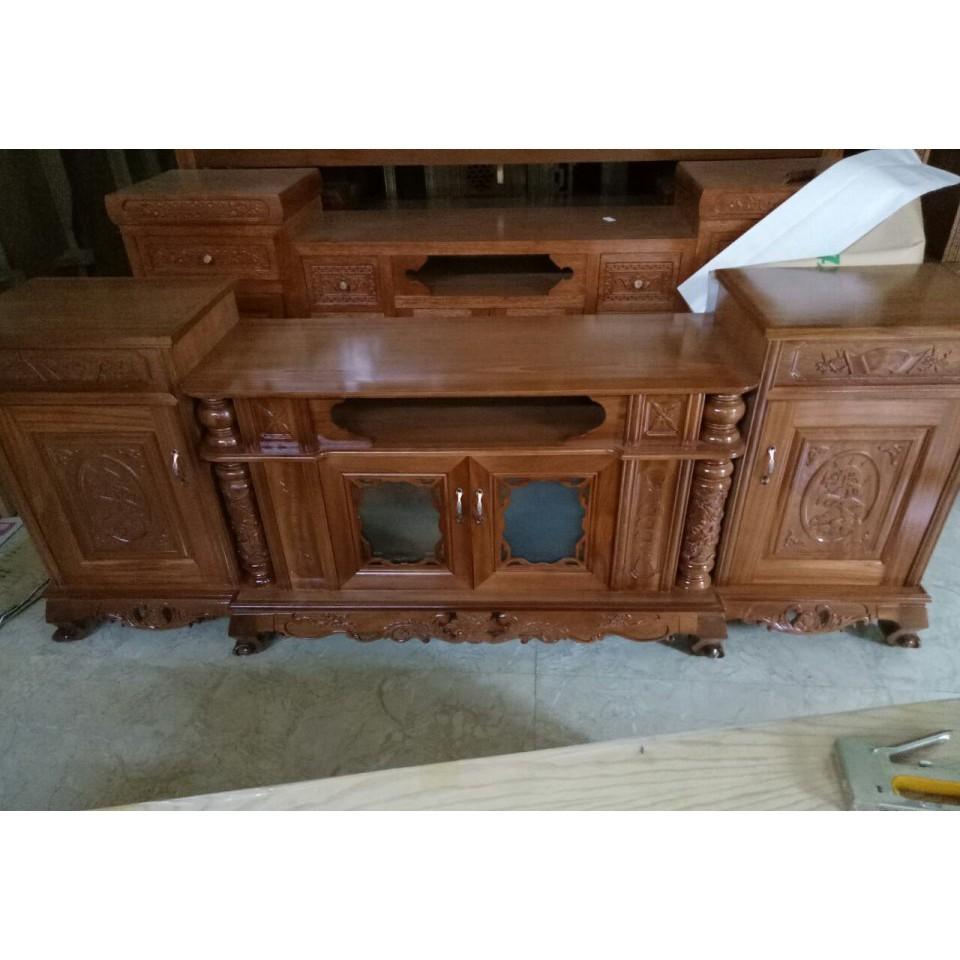 Kệ tivi cột nho gỗ xoan Đào