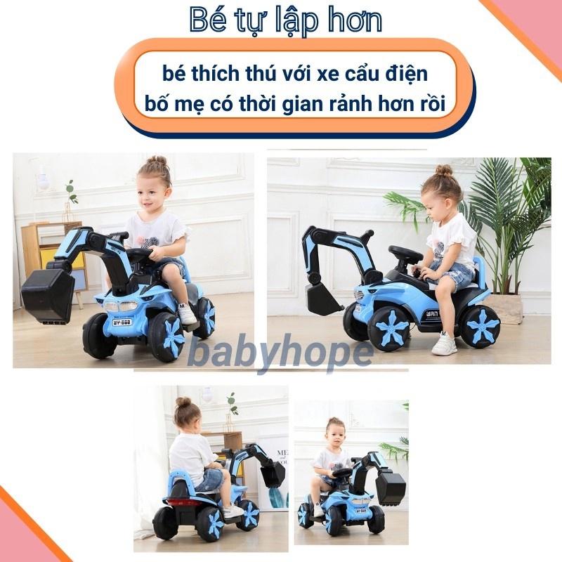 Xe cần cẩu chòi chân, Xe Cẩu Điện loại lớn dành cho bé trai từ 1 đến 7 tuổi- Babibo Kids