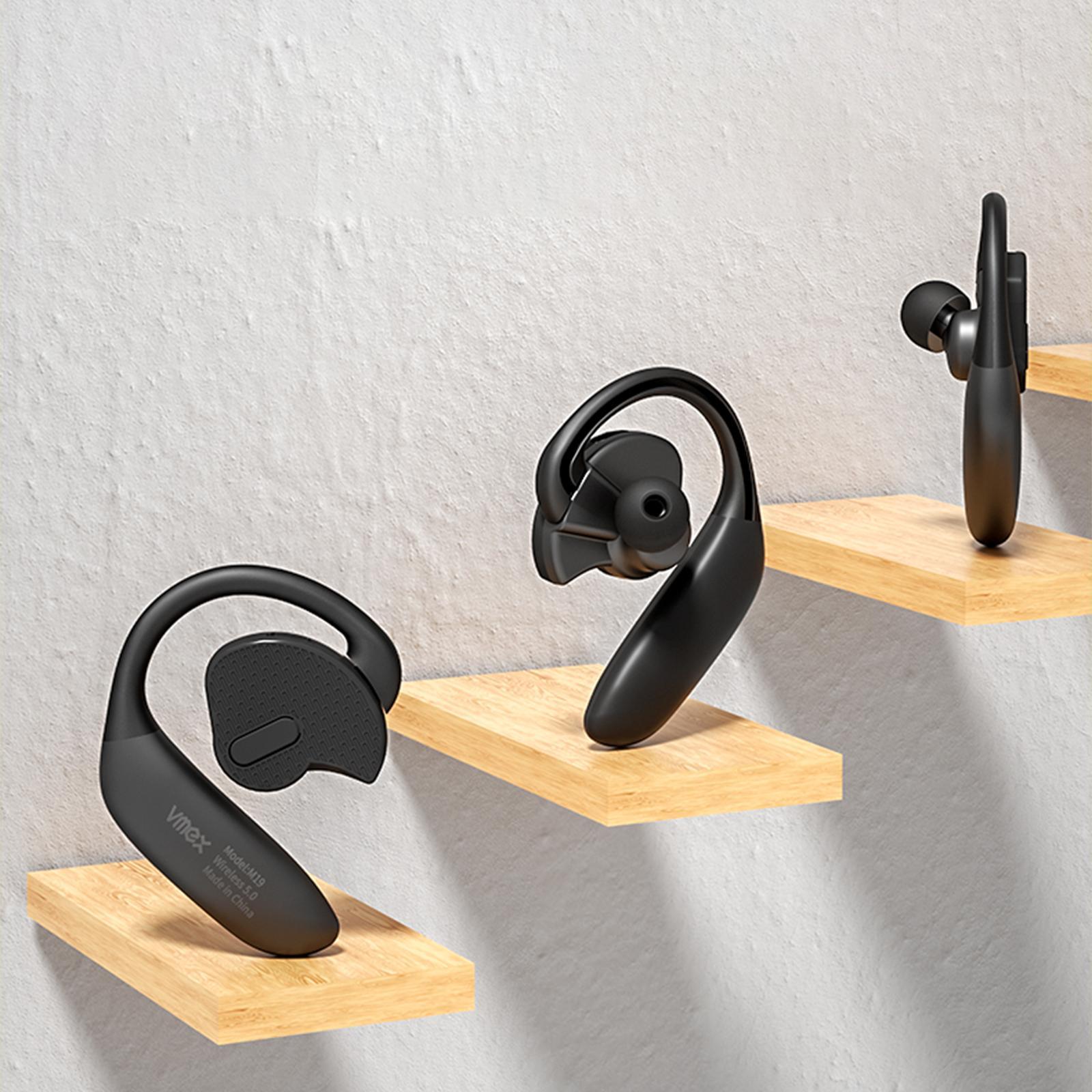 Earphones Earbuds Bluetooth Single Ear Hook for Office Sports Anti Sweat Cell Phones Earpiece