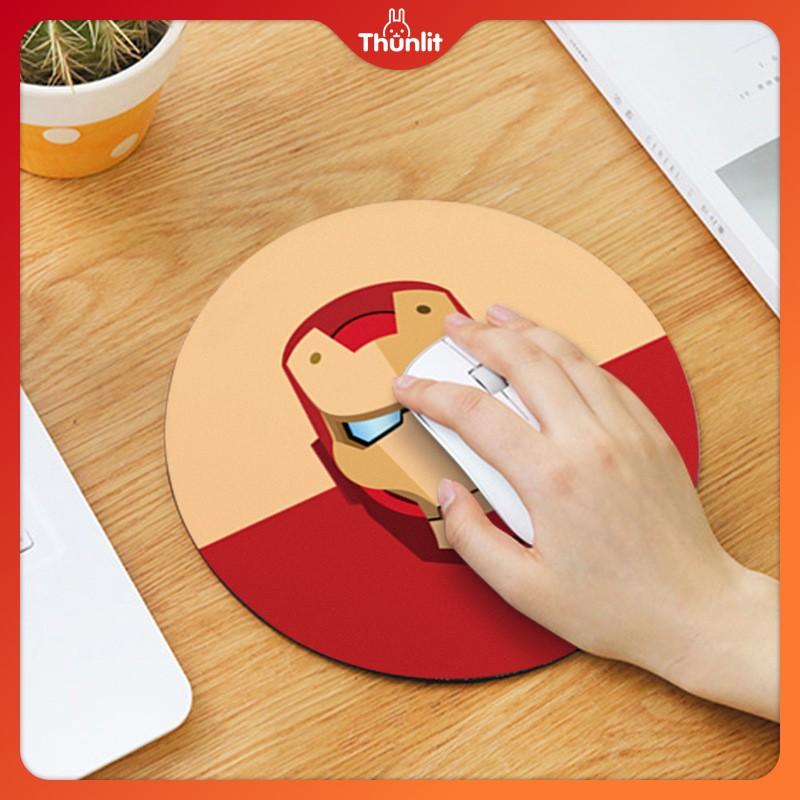 Miếng Lót Chuột Máy Tính Hình Tròn Họa Tiết Hoạt Hình Dễ Thương