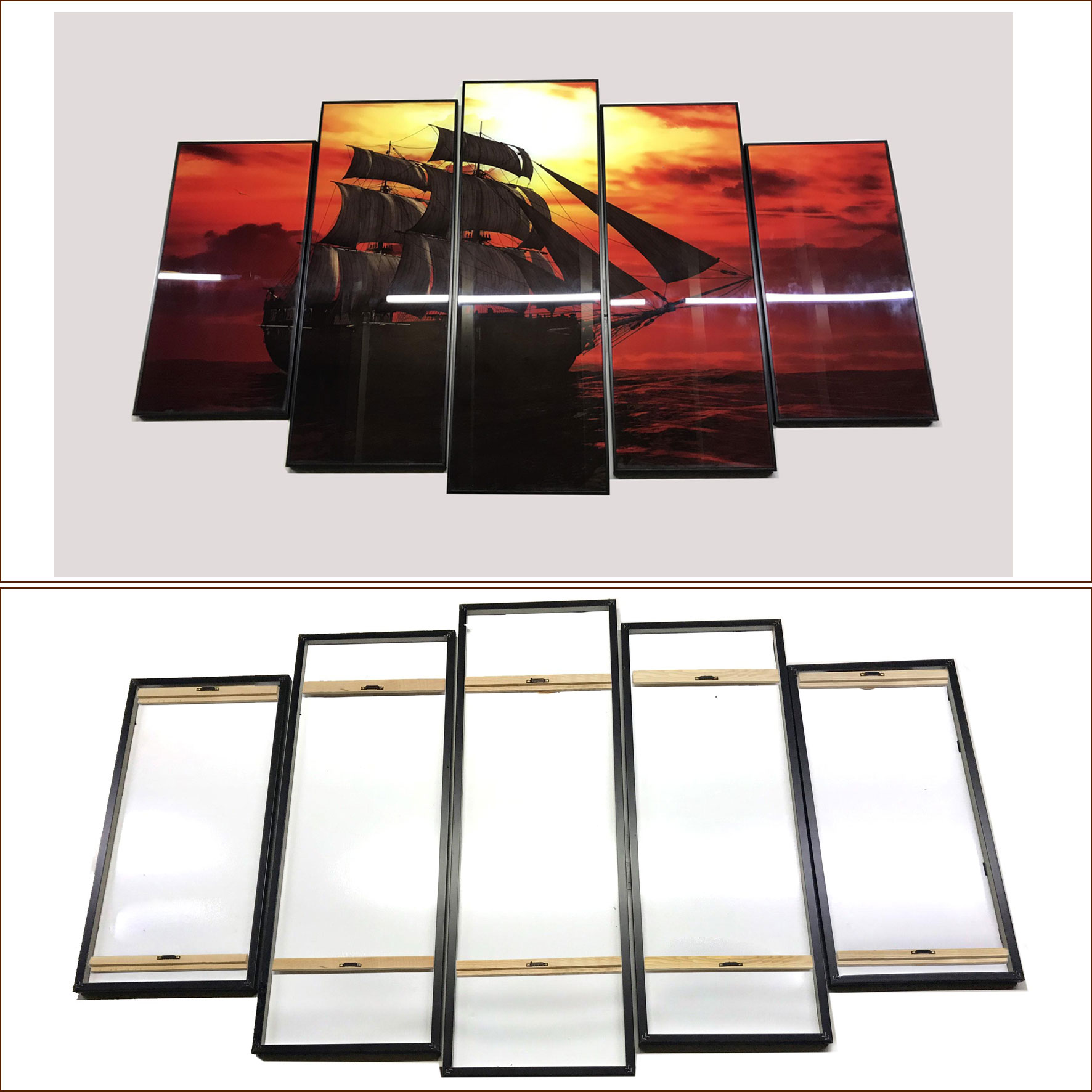 Tranh kính treo tường 3D- Mã Đáo Thành Công - GE54- kính cường lực 5mm, khung viền composite, công nghệ in UV 3 lớp, bền màu trên 20 năm.