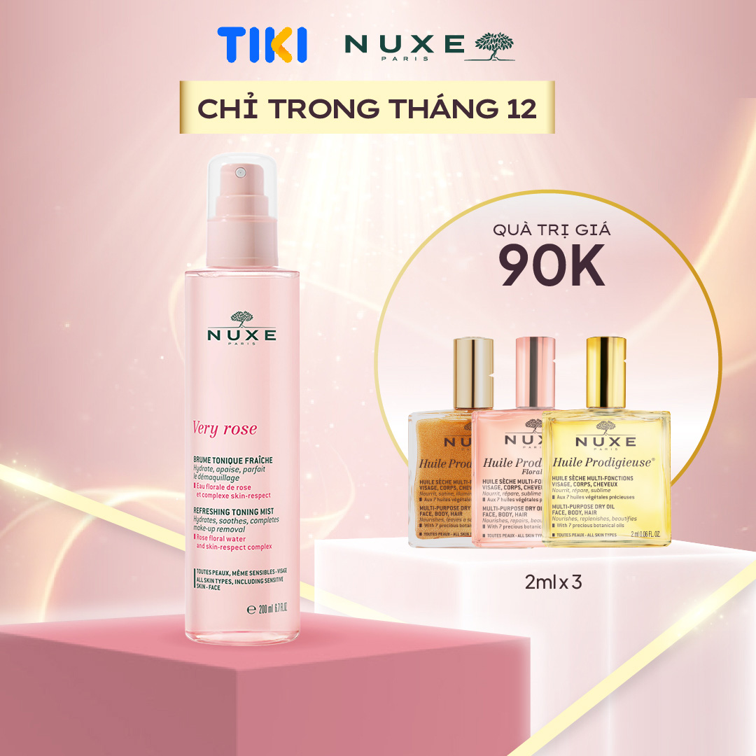 Xịt Khoáng Dưỡng Ẩm Nuxe Very Rose 200Ml