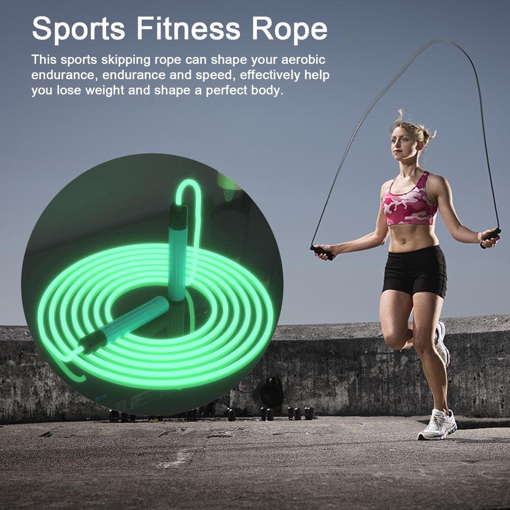 Đèn LED Phát Sáng Ban Đêm Phát Sáng Dây Nhảy Dài 3 Mét Nhanh Bỏ Qua Dây Dây Nhảy Cho Bé Gái Bé Trai Người Mới Bắt Đầu học Sinh Adu