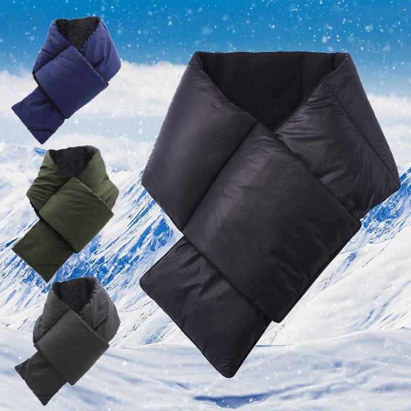 Waterproof Down Cotton Snood Outdoor Winter Thermal Warm Hiking Skiing Scarves Windproof Neck Warmer Camping Cycling Scarf Men
