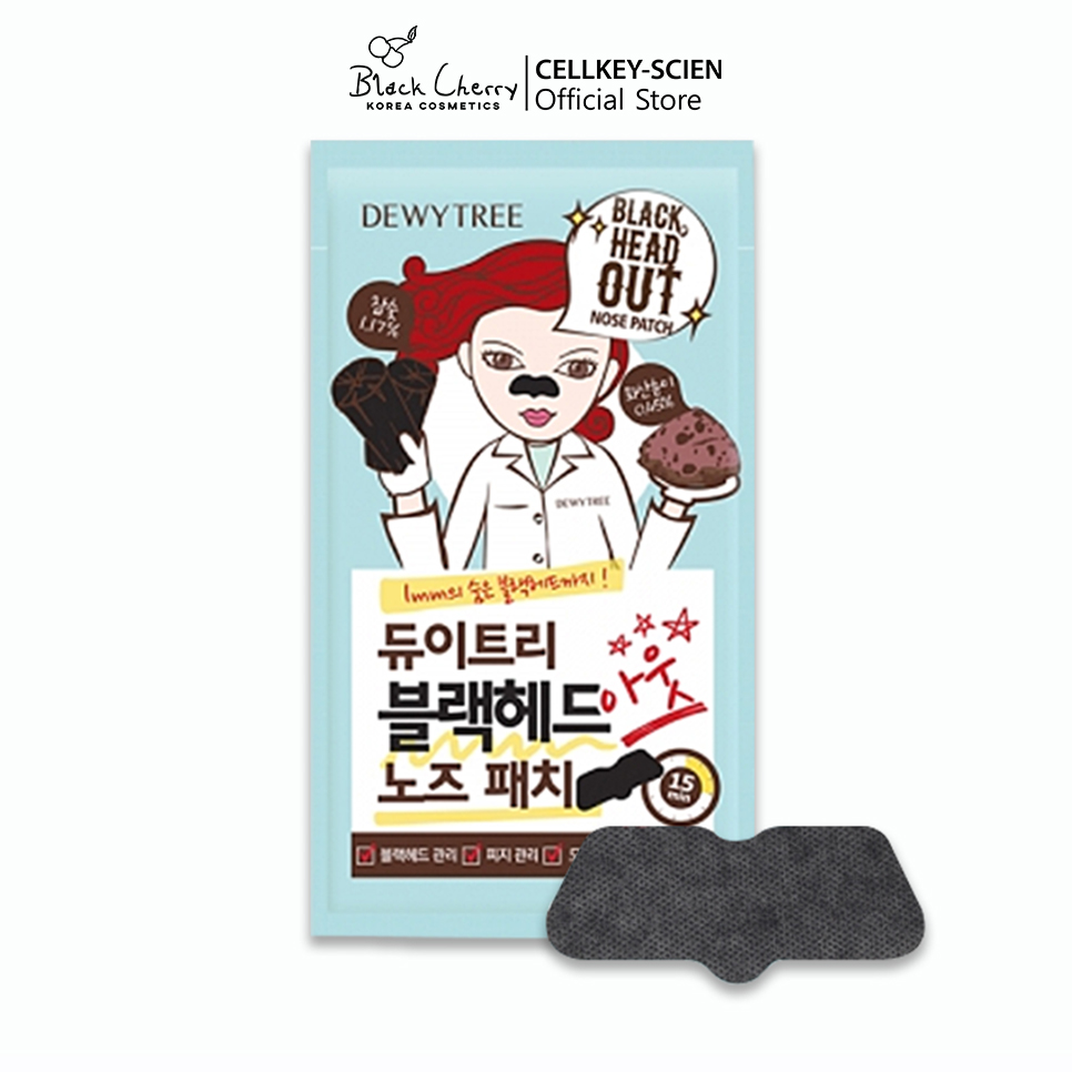 Miếng Dán Lột Mụn Đầu Đen Vùng Mũi Cằm Trán Từ Tro Núi Lửa Đảo JeJu Dewytree Black Head Out Nose Patch (1 Miếng)