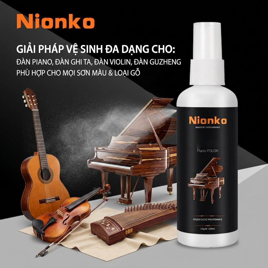 Dung dịch bộ vệ sinh nước lau đánh bóng nhạc cụ đàn Piano guitar organ Ukulele violin violon cello guzheng chống nấm mốc đàn - Hàng chính hãng