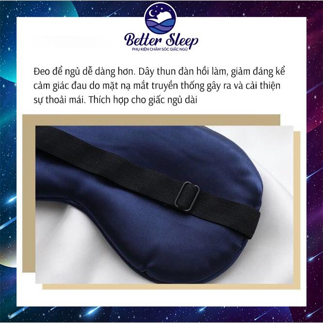 Bịt Mắt Ngủ Lụa Mềm Mại Thông Thoáng Có Dây Đeo Điều Chỉnh - màu Xanh Navy # 15 #BMNBS03