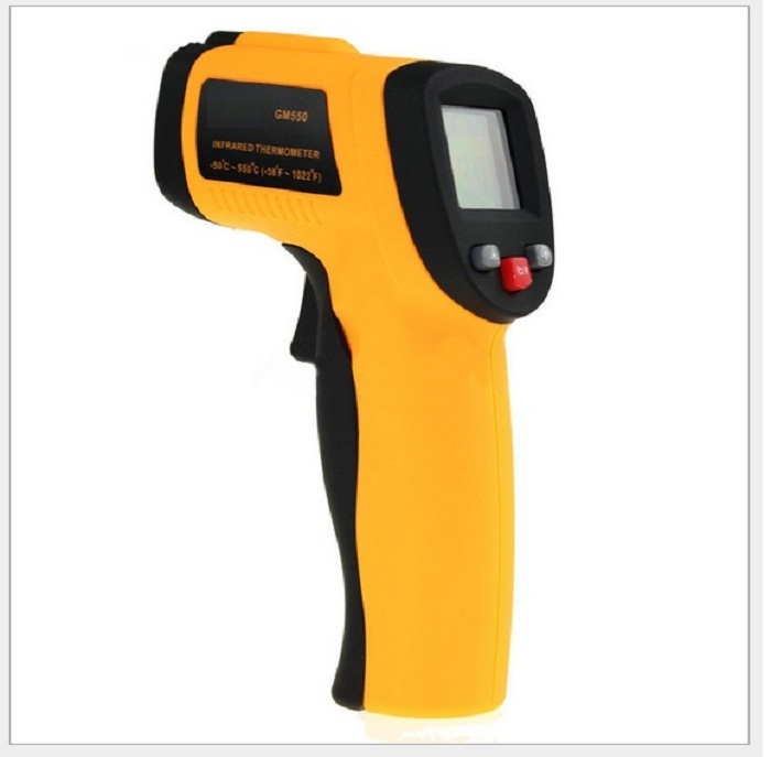 Thiết bị laser hồng ngoại đo nhiệt độ môi trường nhanh, độ nhạy cao thông minh GM550 - Tặng kèm pin