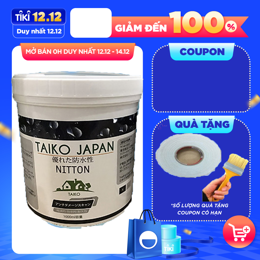 Keo vá trám vết nứt tường đa năng thông minh chống bong tróc trong nhà, ngoài trời chống thấm TAIKO JAPAN  ( 1kg). Tặng kèm chổi quét sơn và 2,5m vuông vải