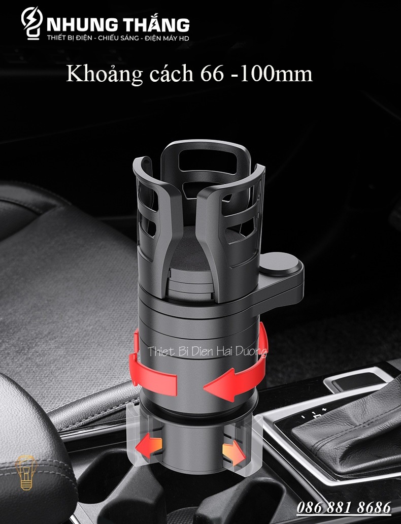 Khay Đựng Cốc Đồ Uống , Thức Ăn trên Ô tô - Xoay 360 độ - Đa Năng , Tiện Lợi - Có Video