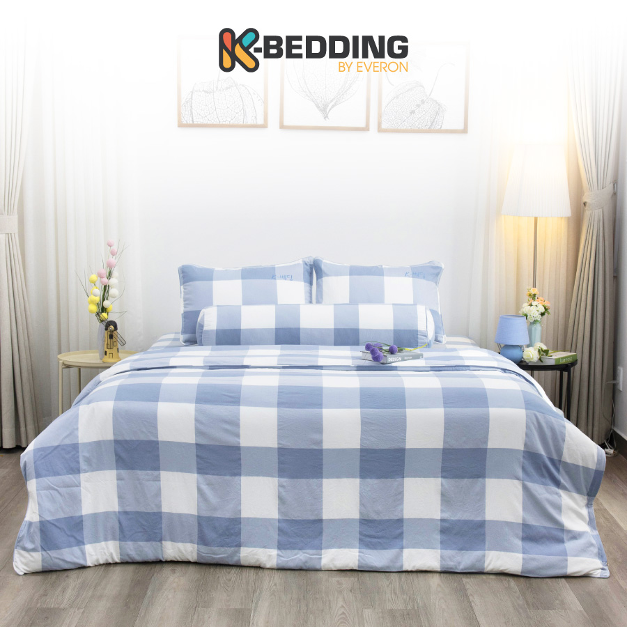 Bộ ga giường nhuộm sợi công nghệ Yarn Dyed K-Bedding KPCD 201 (không bao gồm chăn)