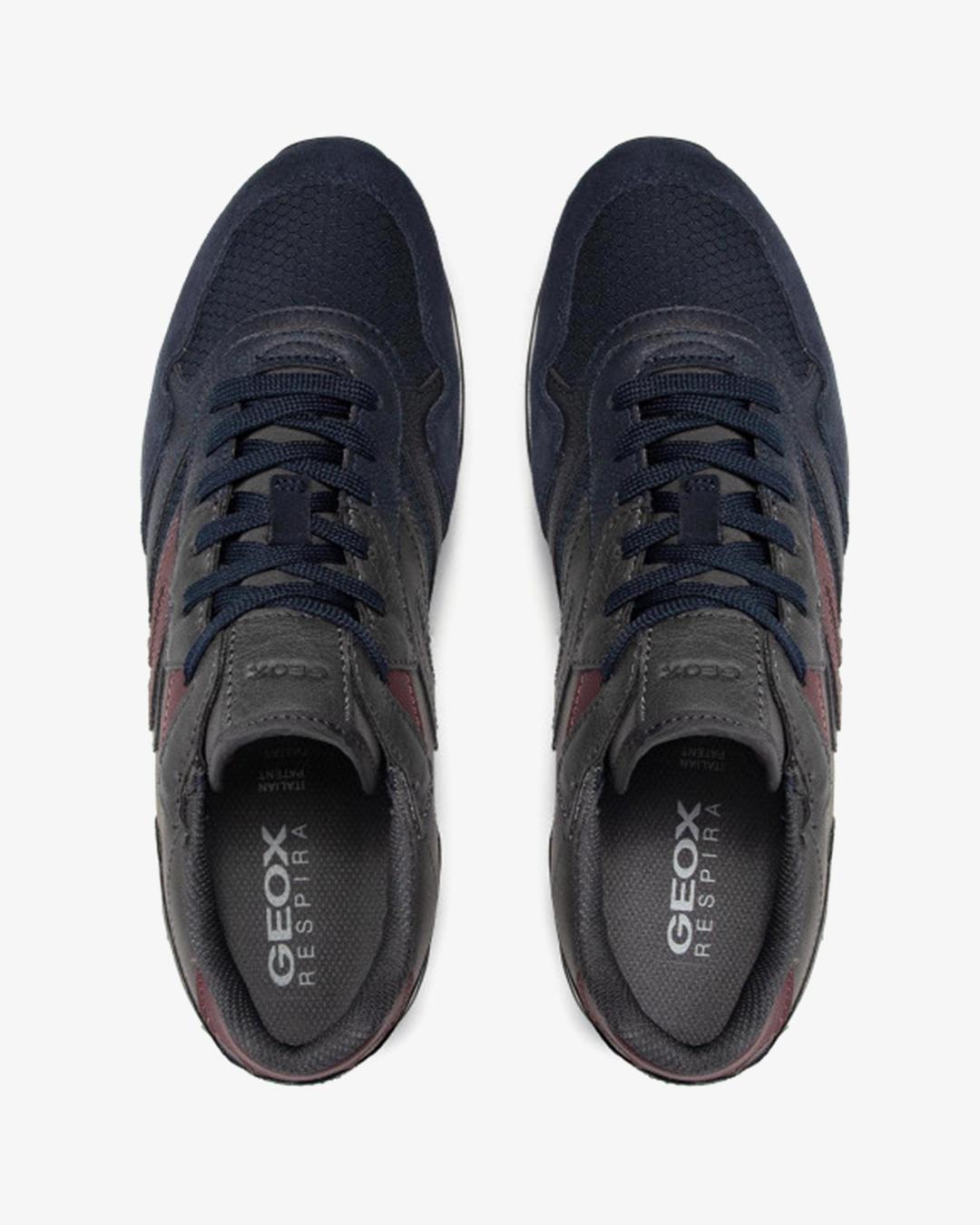 Giày Sneaker Nam GEOX U Ponente A Text Wax Synt Le NAVY/ANTHRACITE