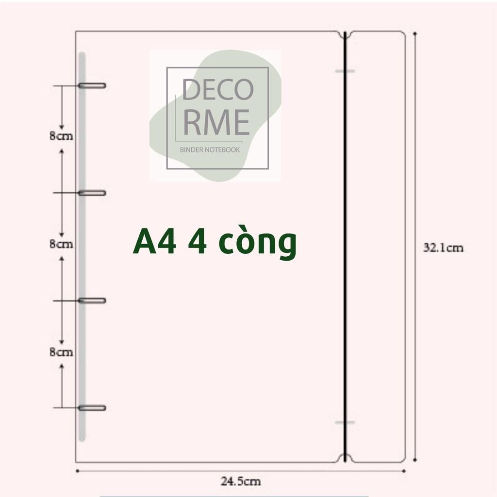 Sổ còng A4 4 còng DecorMe binder bìa sổ còng giấy refill A4 4 lỗ phụ kiện vpp