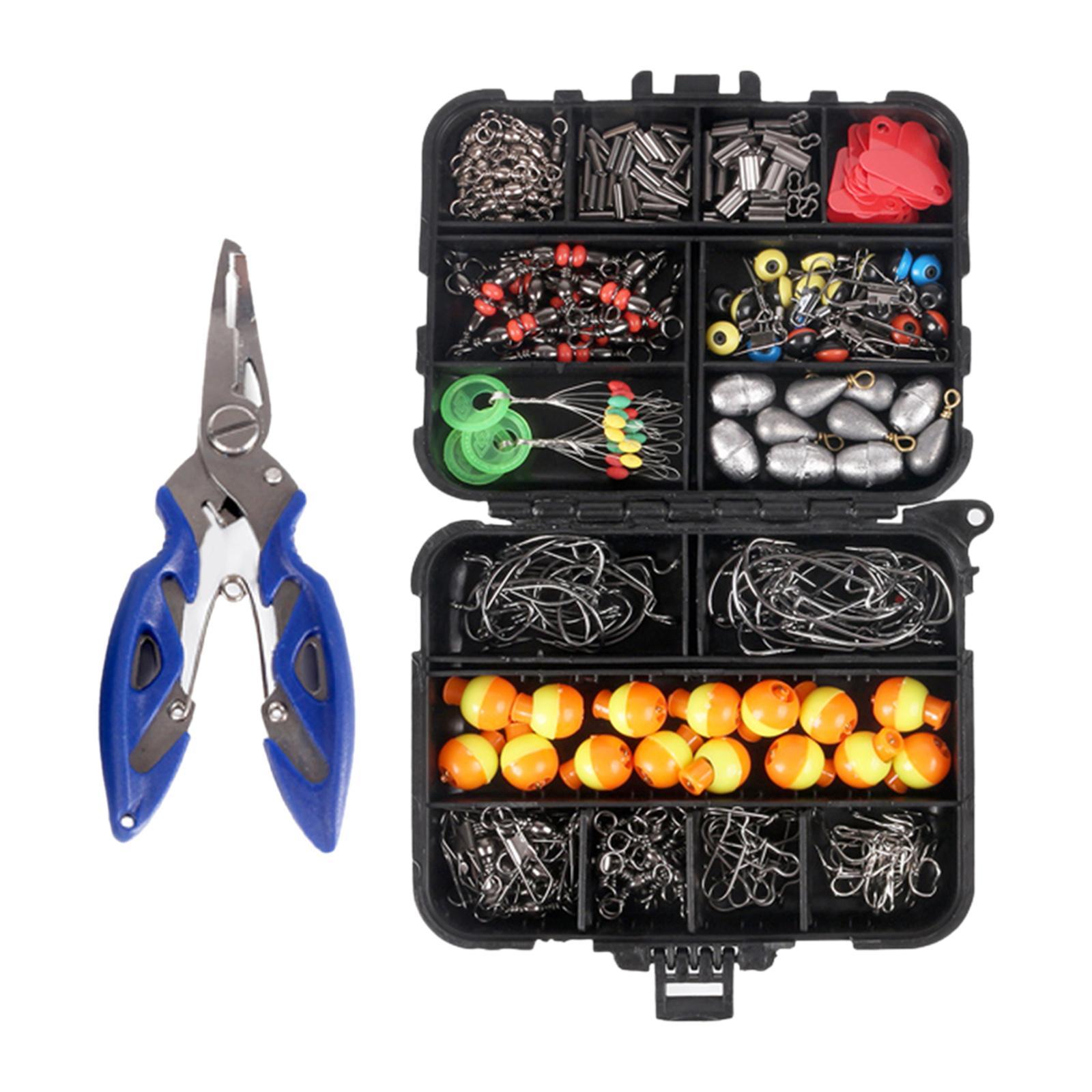 263Pcs Fishing Accessories Fishing Bobbers Floats with Portable Tackle Box