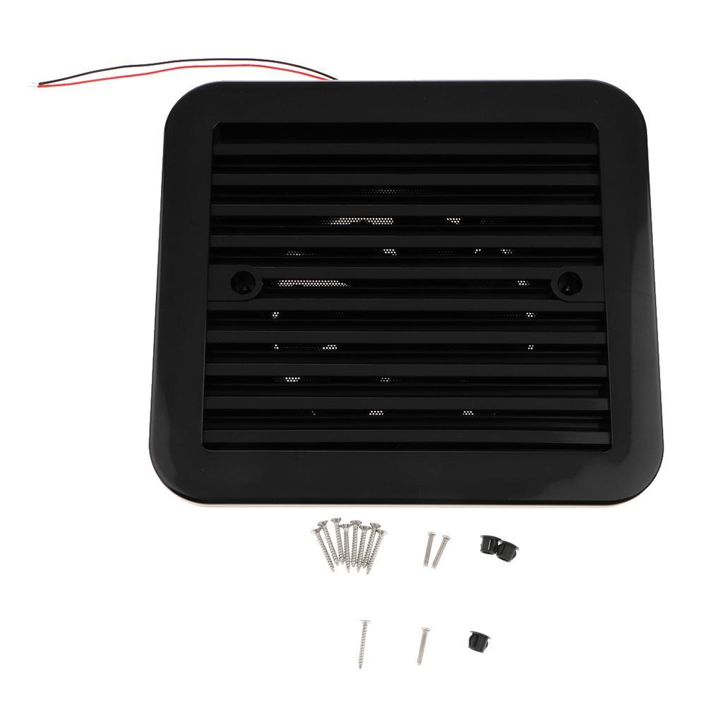 RV Motorhome Side Air Vent Ventilation Cooling Exhaust Fan 12V Black
