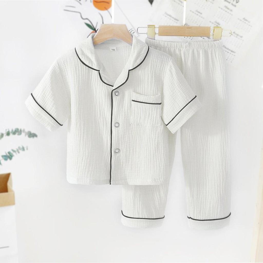 Bộ Pijama Đũi Cộc Hàng Cao Cấp Cực Xinh Cho Bé SUMO KIDS, Bộ Đồ Ngủ Hè Chất Cho Bé Trai Bé Gái Từ 6-28kg