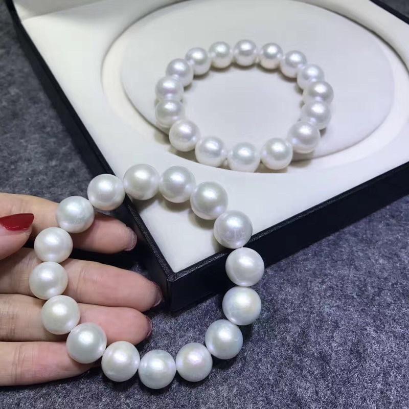 Vòng Tay Ngọc Trai Hạt To 12 Ly Màu Trắng, Lắc Tay Ngọc Trai Nước Ngọt - Trường Thịnh Ngọc Trai