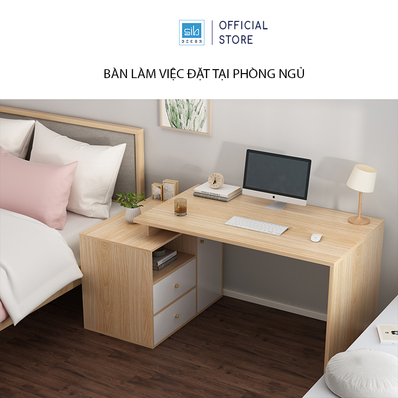 Bàn Làm Việc, Học Tập Cá Nhân Hoặc 2 Người Hiện Đại, Tiện Nghi SIB Decor Cho Học Sinh, Sinh Viên, Văn Phòng (Không Gồm Ghế)