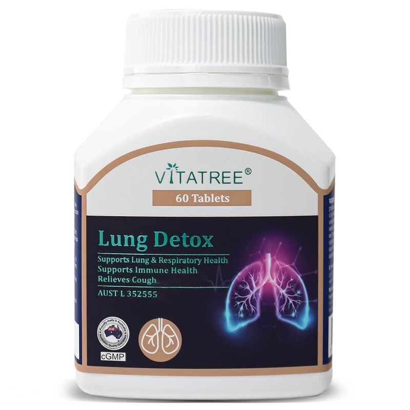 Viên uống Bổ phổi Vitatree Lung detox, hộp 60v, nhập khẩu Úc