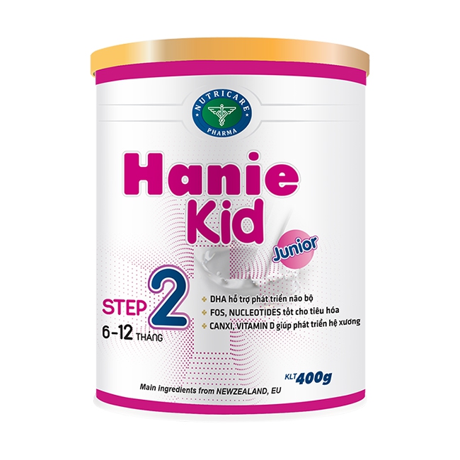 Sữa bột Hanie Kid 2 dành cho trẻ biếng ăn &amp; suy dinh dưỡng 6-12 tháng tuổi (400g)