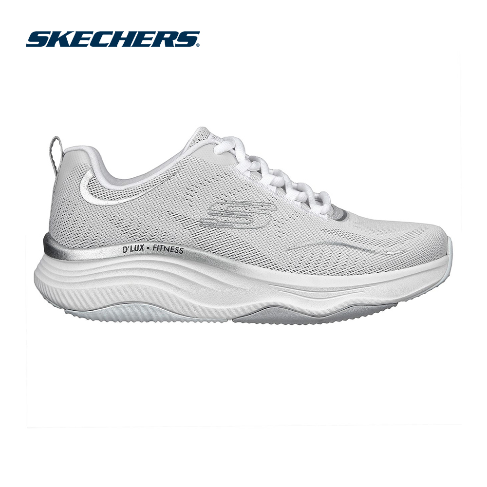 Skechers Nữ Giày Thể Thao Giặt Máy Được, Tập Gym, Đi Học, Đi Làm, Thường Ngày Sport D'Lux Fitness Pure Glam Air-Cooled Memory Foam Machine Washable, Relaxed Fit, Vegan - 149837-WSL