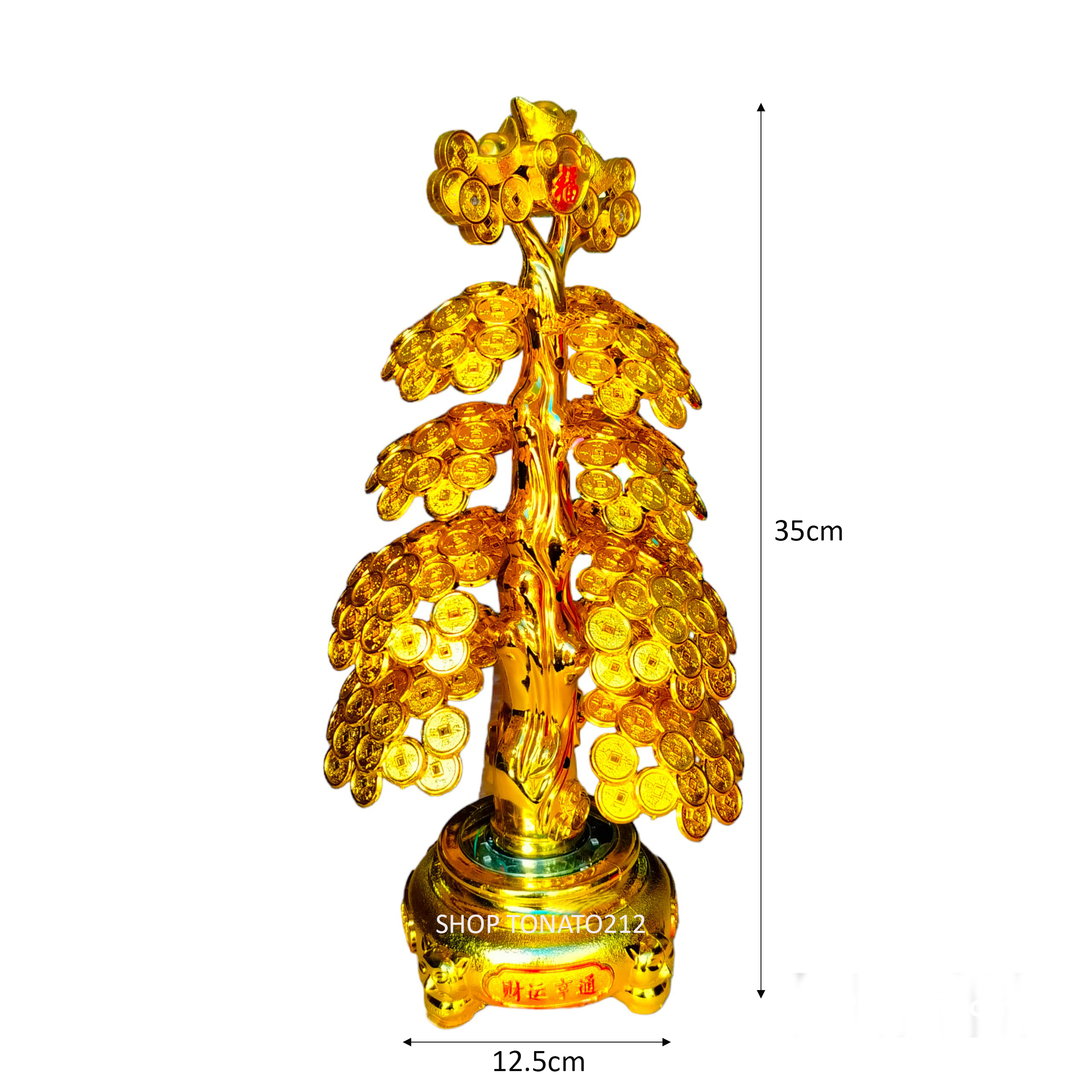 CÂY KIM TIỀN,CÂY PHÁT TÀI PHÁT LỘC THỎI VÀNG PHONG THỦY CAO 35CM