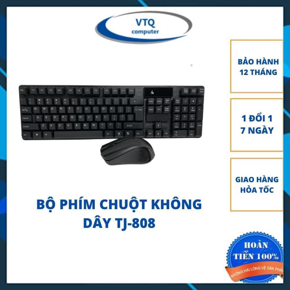 Bộ bàn phím chuột văn phòng không dây TJ808-Tặng kèm pin