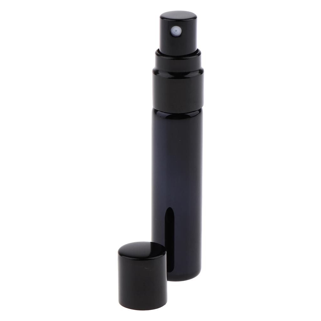 2X 5pcs Glass Spray Bottles Mini Vials Perfume Bottle Cosmetic Container Black