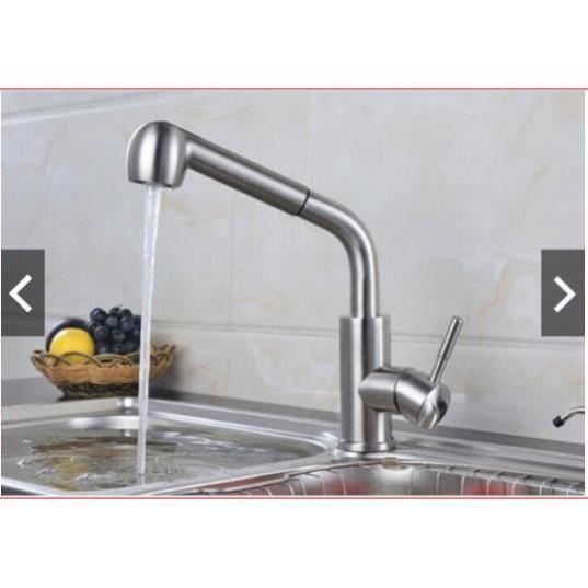 VÒI RỬA BÁT NÓNG LẠNH DÂY RÚT KAGOL INOX 304