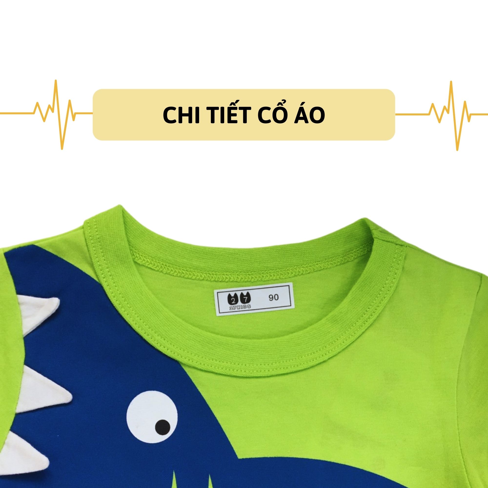 Áo thun bé trai 27Kids áo cộc cho bé họa tiết cá mập chất cotton 100% S1009