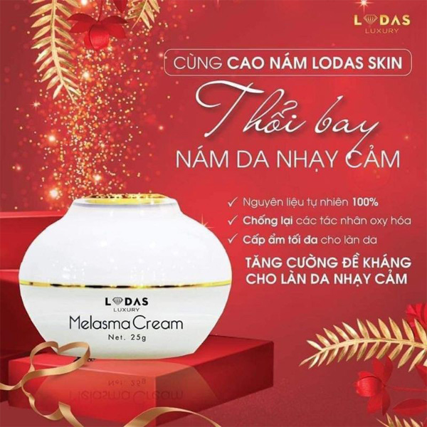 Cao Nám Hoa Hồng Melasma Cream - Lodas Luxury - MP0000004 - Loại Bỏ Vết Sạm Nám, Tái Tạo Và Phục Hồi Da, Dưỡng Ẩm Và Làm Sáng Mịn Làn Da