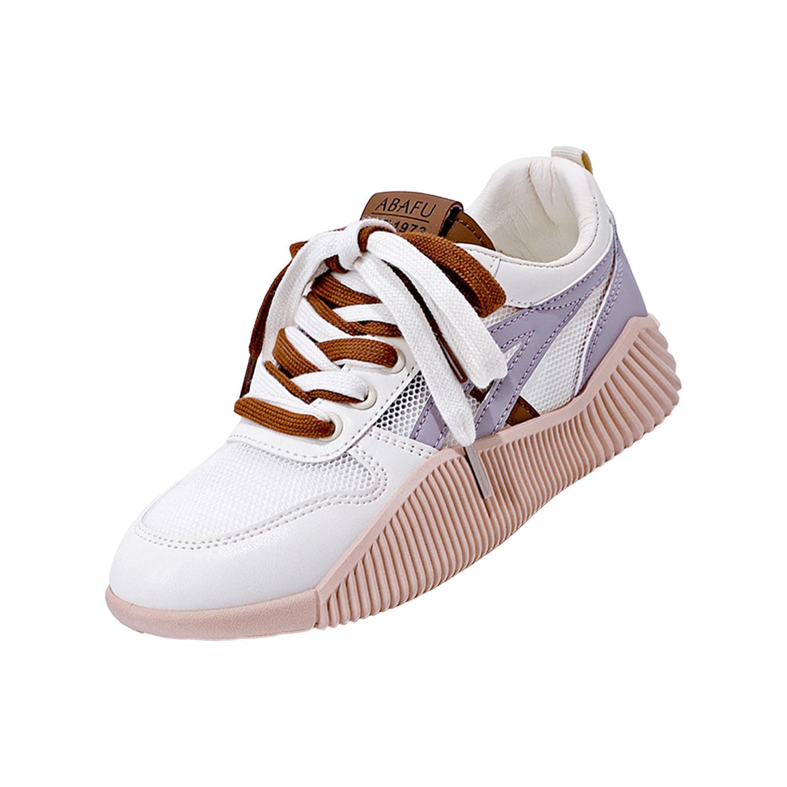 Platform Sneakers for Women Outdoor Walking Shoes Round Toe Athletic Sport Shoes Thick Soled Fashion Trainers for Running Work
