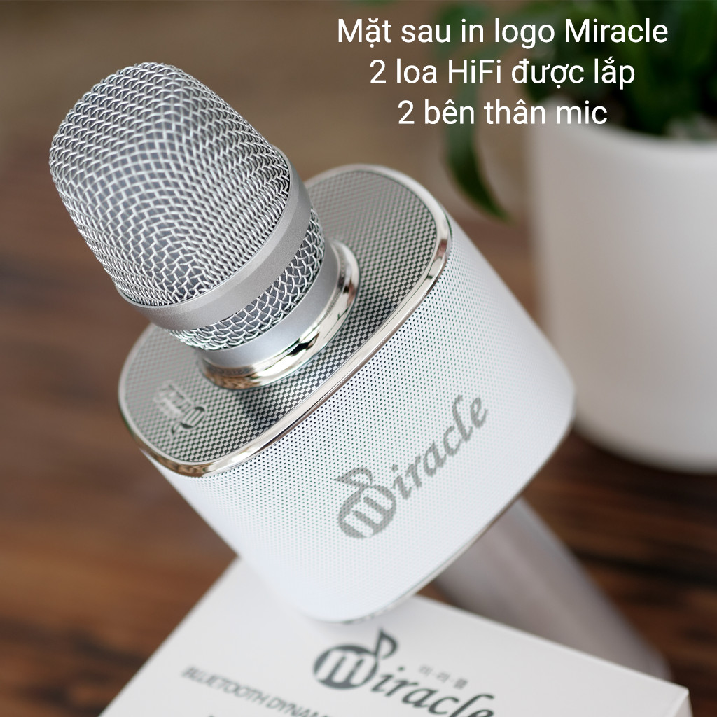 Micro Karaoke Bluetooth Miracle M100 Hàn Quốc - Bản nâng cấp của Miracle M75+ và Magic Sing MP30 - Nhiều Tính Năng - Kèm Quà Tặng Khuyến Mãi - HÀNG CHÍNH HÃNG